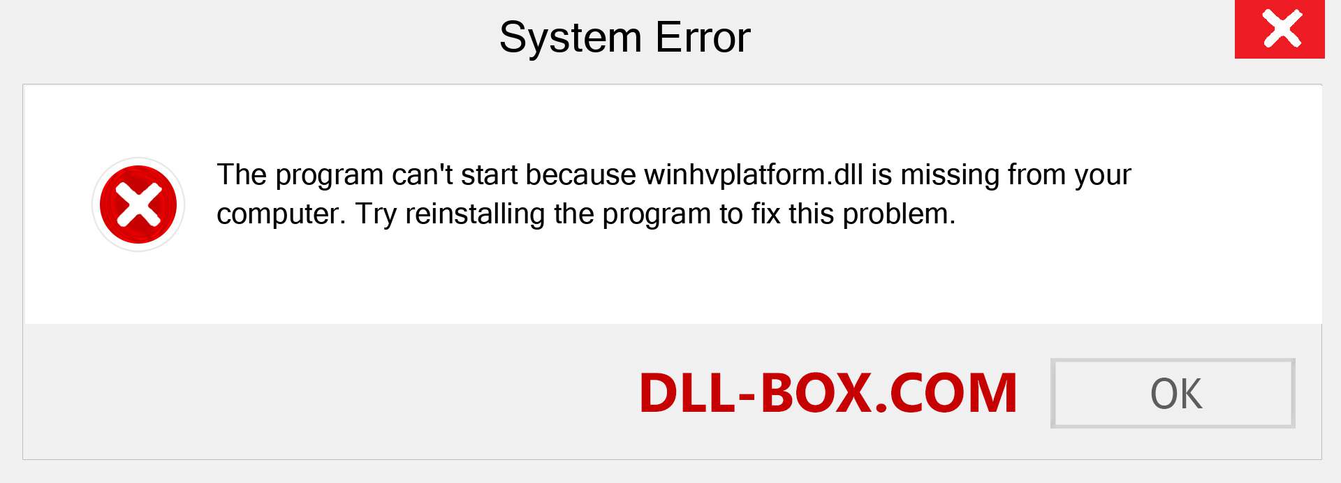  winhvplatform.dll file is missing?. Download for Windows 7, 8, 10 - Fix  winhvplatform dll Missing Error on Windows, photos, images